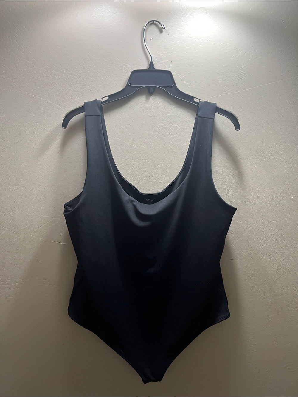 Express Black Scoop-Neck Bodysuit with Wide Straps